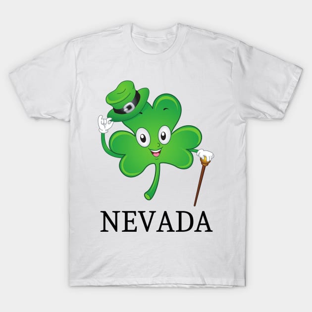 St Patrick&#39;s  Irish Shamrock NEVADA, Irish Gift for Wife T-Shirt by yassinebd